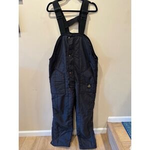 Refrigiwear Iron-Tough Bib Overalls Size L Black Insulated Workwear Cold Puffer